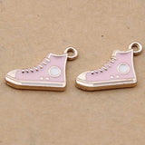 100pcs 16*13mm Powder Cloth Shoes Drip Pendant Alloy Bracelet Earrings