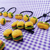 100pcs Simulation Hamburger Charms for DIY Hair Accessories Key Chain Pendant