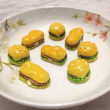 100pcs Simulation Hamburger Charms for DIY Hair Accessories Key Chain Pendant