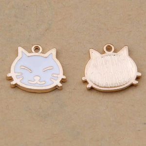 100pcs 16*9mm Kitten Drop Oil Alloy Jewelry DIY Bracelet Small Pendant