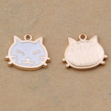 100pcs 16*9mm Kitten Drop Oil Alloy Jewelry DIY Bracelet Small Pendant