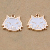 100pcs 16*9mm Kitten Drop Oil Alloy Jewelry DIY Bracelet Small Pendant