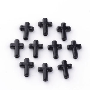 100pcs 16mm Opaque Cross Acrylic Beads for DIY Jewelry Making