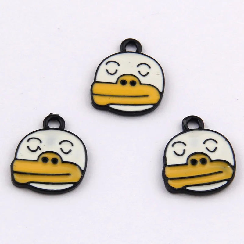 100pcs Cartoon Duck Pendant Alloy Jewelry Accessories