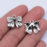 100pcs Antique Silver Bowknot Charms For DIY Jewelry Making