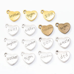 100pcs 18*14MM Family Charms Pendants for DIY Jewelry