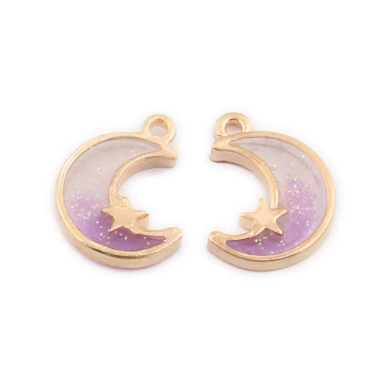 100pcs Moon Star Pendant Alloy Jewelry Material