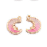 100pcs Moon Star Pendant Alloy Jewelry Material