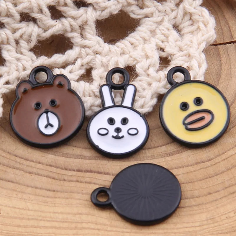 100pcs Cartoon Animal Drip Pendant Jewelry Set