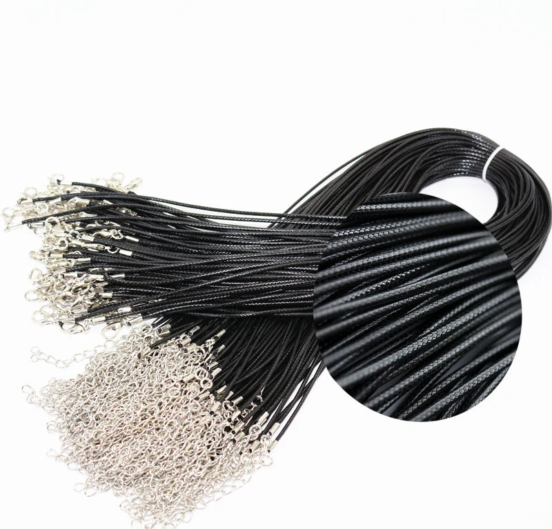 100pcs 18'' 1.5mm Wax Cord DIY Jewelry
