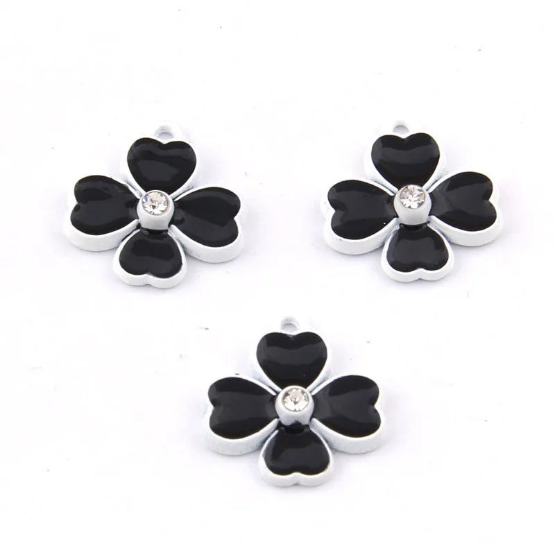 100pcs Four-leaf Clover Alloy Pendant DIY Jewelry Accessories