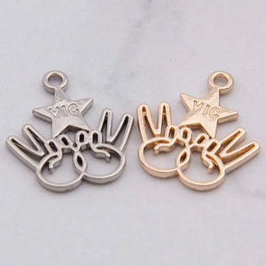 100pcs Victory Star Drops Pendant Alloy Accessories