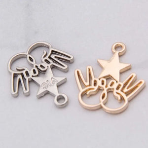 100pcs Victory Star Drops Pendant Alloy Accessories
