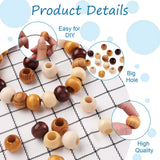 100pcs 19mm 20mm Large Hole Wooden Spacer Beads Natural Round Wood Beads