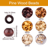 100pcs 19mm 20mm Large Hole Wooden Spacer Beads Natural Round Wood Beads