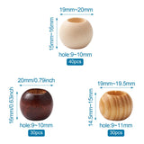 100pcs 19mm 20mm Natural Wood Beads Big Hole Wooden Loose Beads