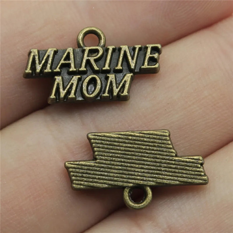 100pcs 19x11mm Marine Mom Pendants Charm for Jewelry Making