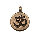 100pcs Antique Silver Om Pendant Charm Round Double Sided Pendants