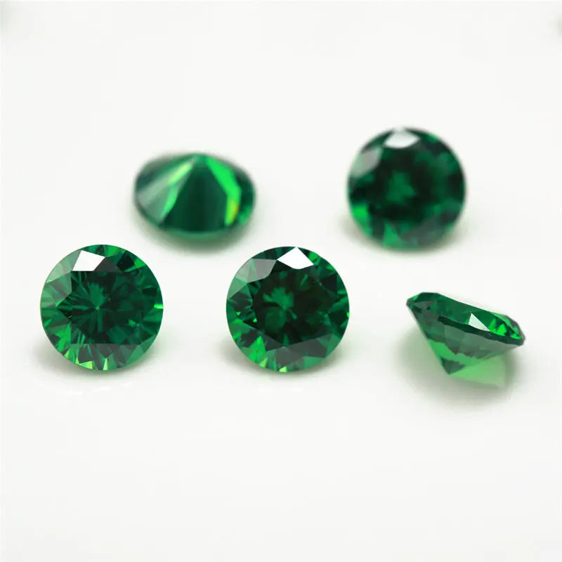 100pcs Green Seablue CZ Stones AAAAA Round Brilliant Loose CZ Stones