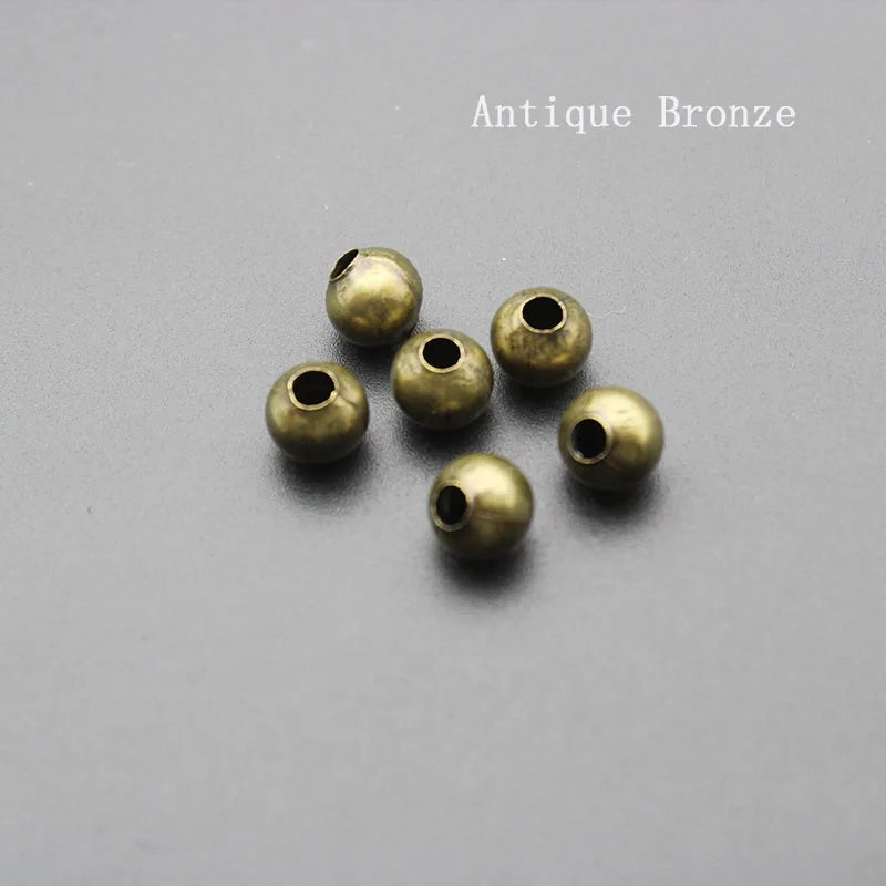 100pcs Metal Round Spacer Beads for Jewelry Making