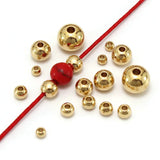 100pcs Metal Brass Beads Smooth Round Beads DIY Loose Bead Accessories