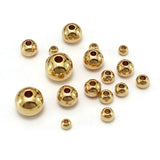 100pcs Metal Brass Beads Smooth Round Beads DIY Loose Bead Accessories