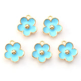 100pcs Flower Charms Alloy Enamel Pendants for Jewelry Making DIY