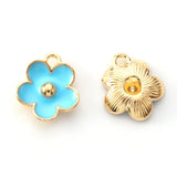 100pcs Flower Charms Alloy Enamel Pendants for Jewelry Making DIY