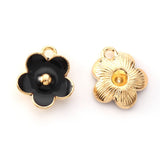 100pcs Flower Charms Alloy Enamel Pendants for Jewelry Making DIY