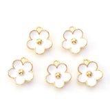 100pcs Flower Charms Alloy Enamel Pendants for Jewelry Making DIY