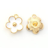 100pcs Flower Charms Alloy Enamel Pendants for Jewelry Making DIY