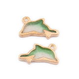 100pcs 20*10mm Dolphin Drop Oil Alloy Pendant DIY Jewelry Accessories