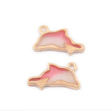 100pcs 20*10mm Dolphin Drop Oil Alloy Pendant DIY Jewelry Accessories