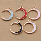 100pcs Moon Drop Oil Pendant Alloy Accessories