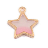 100pcs 20*16mm Star Gradient Oil Drop Alloy Earrings Pendant DIY Jewelry
