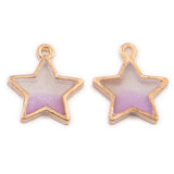 100pcs 20*16mm Star Gradient Oil Drop Alloy Earrings Pendant DIY Jewelry