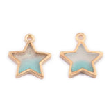 100pcs 20*16mm Star Gradient Oil Drop Alloy Earrings Pendant DIY Jewelry