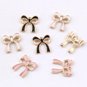 100pcs Bow Charm Pendant for DIY Jewelry Making