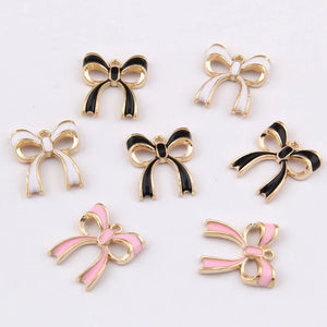 100pcs Bow Charm Pendant for DIY Jewelry Making
