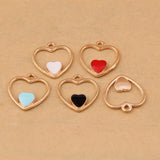 100pcs Double Heart Oil Drop Pendant Alloy Jewelry Accessories