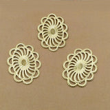 100pcs Metal Brass Filigree Flowers Stamping Plate 20*26mm DIY Jewelry Findings
