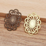 100pcs Metal Brass Filigree Flowers Stamping Plate 20*26mm DIY Jewelry Findings