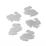 100pcs 201 Stainless Steel Bunny Pendants Rabbit Stamping Blank Tag