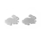 100pcs 201 Stainless Steel Bunny Pendants Rabbit Stamping Blank Tag