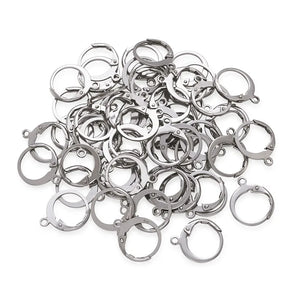 100pcs 201 Stainless Steel Earring Hooks for DIY Jewelry Making
