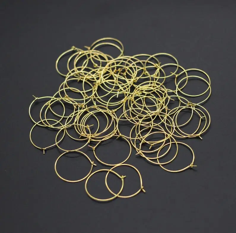 100pcs Round Loop Hoop Circle Earrings Iron Wire Blank Ear Hook