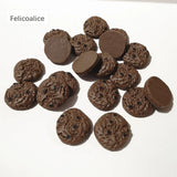 100pcs 20mm Resin Chocolate Cookies Charms Pendants DIY Keychain Earrings