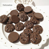 100pcs 20mm Resin Chocolate Cookies Charms Pendants DIY Keychain Earrings