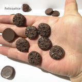 100pcs 20mm Resin Chocolate Cookies Charms Pendants DIY Keychain Earrings