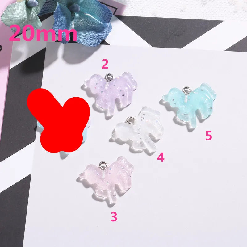 100pcs 20mm Unicorn Charms Flat Back Resin Charms DIY Decoration